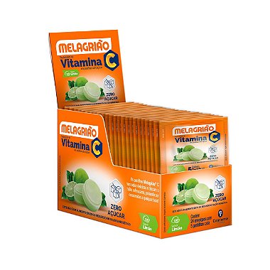 Kit C/ 24 Melagriao De 5 Pastilhas Sabor Limão S/ Açucar