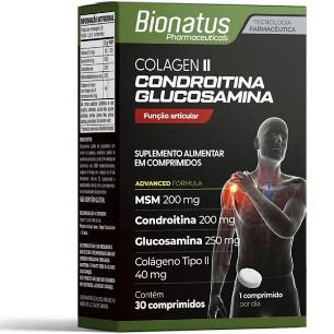 Colágeno II Condroitina + Glucosamina Bionatus 30 Comprimidos