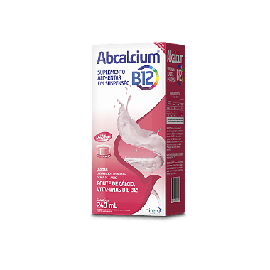 Abcalcium B12 Cálcio 240 ML Morango Airella