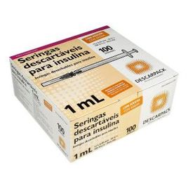 Seringa de Insulina Agulha 13 x 0,45 mm 1Ml- Descarpack
