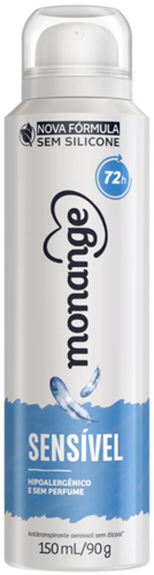 Desodorante Aerossol Antitranspirante Sensível Monange- 150ml