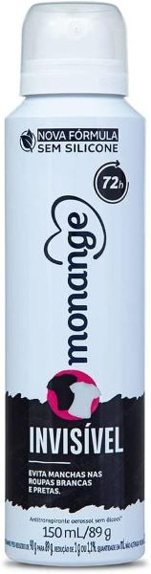Desodorante Aerossol Antitranspirante Monange Feminino Invisível 150ml