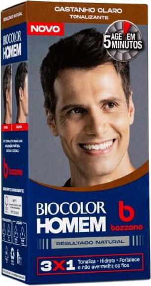 Tonalizante de Cabelo Masculino Biocolor Homem Bozzano Castanho Claro