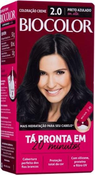 Tinta de Cabelo Biocolor Mini Kit Preto Azulado Em Alta 2.0