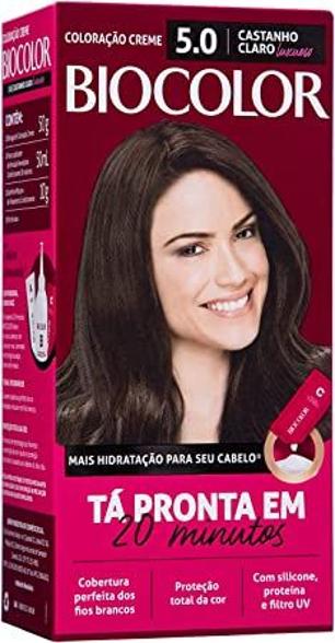 Tinta de Cabelo Biocolor Mini Kit Castanho Claro Luxuoso 5.0
