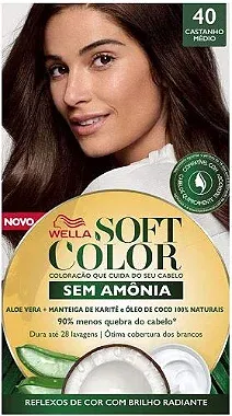 Tinta de Cabelo Soft Color Castanho Médio 40