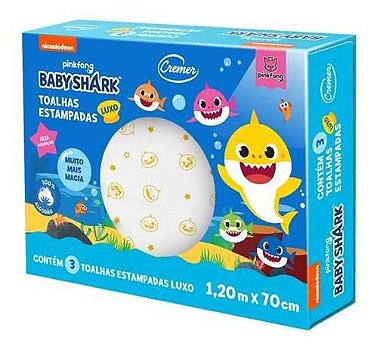 Toalha Luxo Estampada Baby Shark Cremer