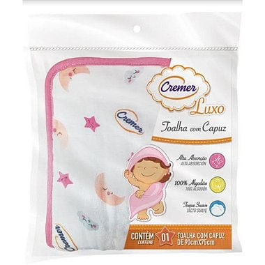 Toalha Capuz Menina 70X70Cm Cremer