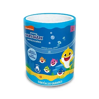 Hastes Flexíveis Baby Shark 150 Unidades Cremer