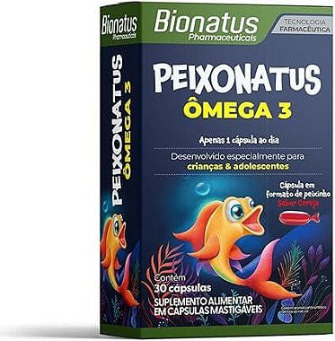 Peixonatus Ômega 3 Infatil Mastigável Cereja 30cap Bionatus