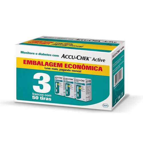 Kit Econômico Tiras Accu Chek Active 150 Unidades Roche