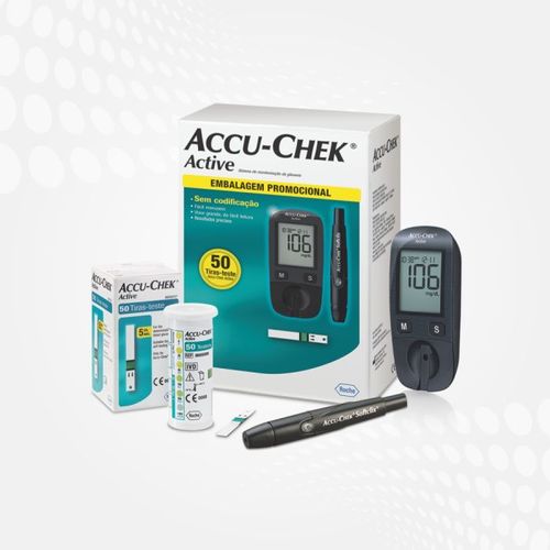 Accu Chek Active Kit Monitor + Lancetador + 50Tiras Roche