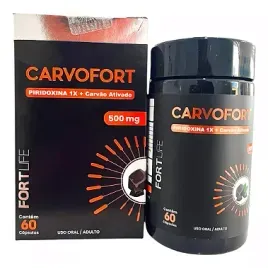 Carvão Ativado + Piridoxina Carvofort 60 Cápsulas Fortlife