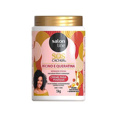Creme para Pentear SOS Cachos Rícino e Queratina 1Kg - Salon Line