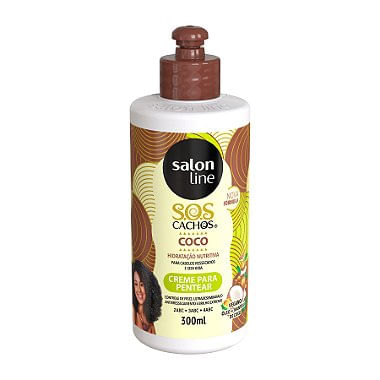 Creme para Pentear S.O.S Cachos Coco Tratamento Profundo 300ml - Salon Line