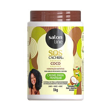 Creme para Pentear SOS Cachos Coco Tratamento Profundo 1KG - Salon Line
