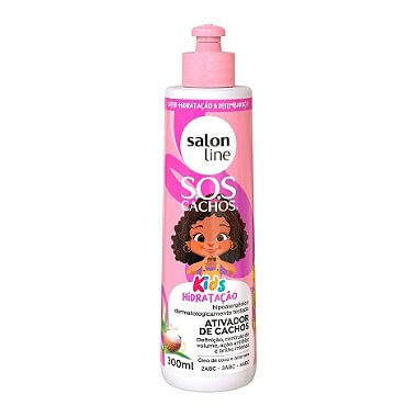 Ativador De Cachos Vegano Sos Cachos Kids Hidratação Salon Line 300Ml
