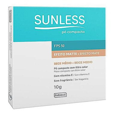 Pó Compacto Fps 50 Médio Sunless 10G Farmax