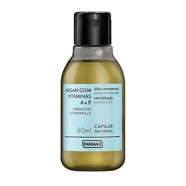 Óleo Capilar Concentrado Argan + Vitamina A e E 60Ml Farmax