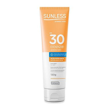 Sunless Fps30 Protetor Solar C/ Repelente 120G Farmax