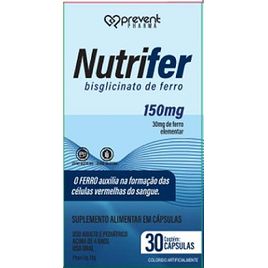 Nutrifer Bisglicinato De Ferro 150mg 30 cap - PREVENT