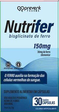 Nutrifer Bisglicinato De Ferro 150mg 30 cap - PREVENT