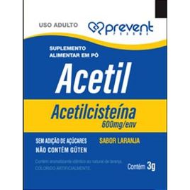 Acetilcisteina 600mg 16 sachês Sabor Laranja - PREVENT