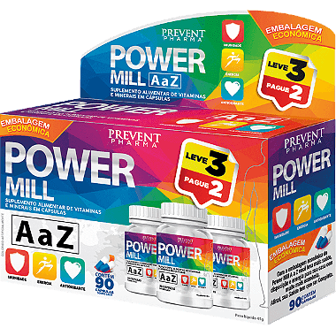 Power Mill MULHER Leve 3 Pague 2 - 90 Cápsulas Prevent Pharma