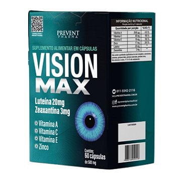 Luteina 20mg + Zeaxantina 3mg Vision Max C/60 Caps Prevent Pharma