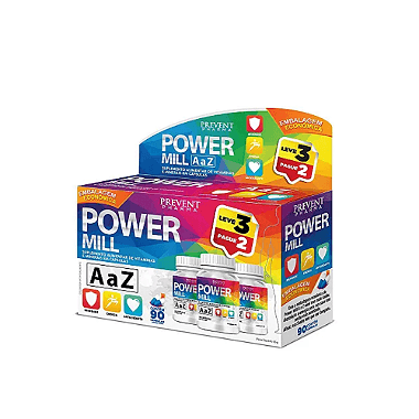 Kit 3X Power Mill Vit. A-Z 30 Cáps Leve 3 Pague 2 - Prevent