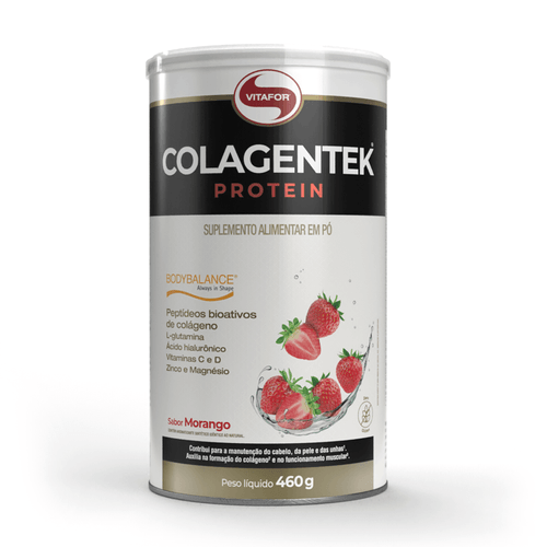 Colagentek Protein 460g Lata Morango - Vitafor