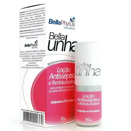 Bella Unha Loção Antisséptica Reparadora 10ml - BELLAPHYTUS