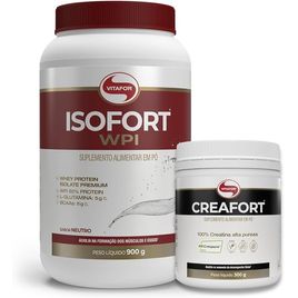 Combo Whey Fort 3W 900g Vitafor + Creatina Creafort Vitafor