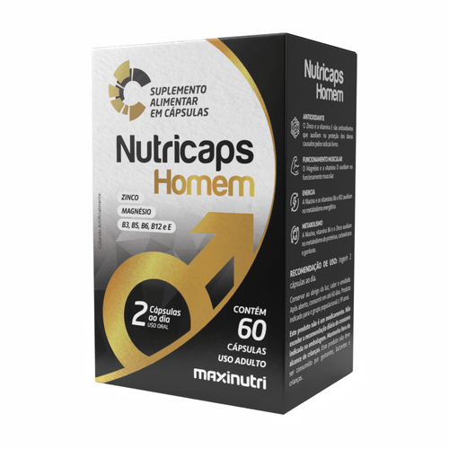 Nutricaps Homem Fósforo/Magnésio/Zinco 60Cáps Maxinutri