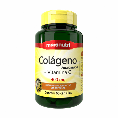 Colágeno Hidrolisado + Vitamina C 400mg 60 Cáps - Maxinutri