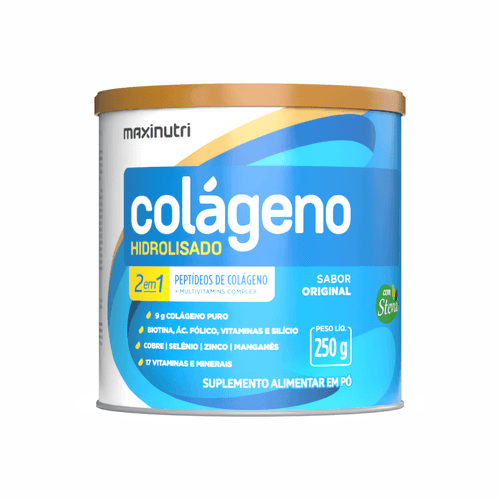Colágeno Hidrolisado 2 em 1 em Pó - 250g Original Maxinutri