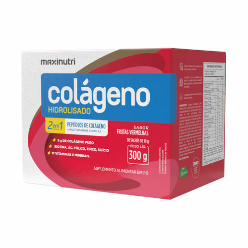 Colágeno Hidrolisado 2 em 1 Sachê 30x5g Verisol Frutas Vermelhas Maxinutri