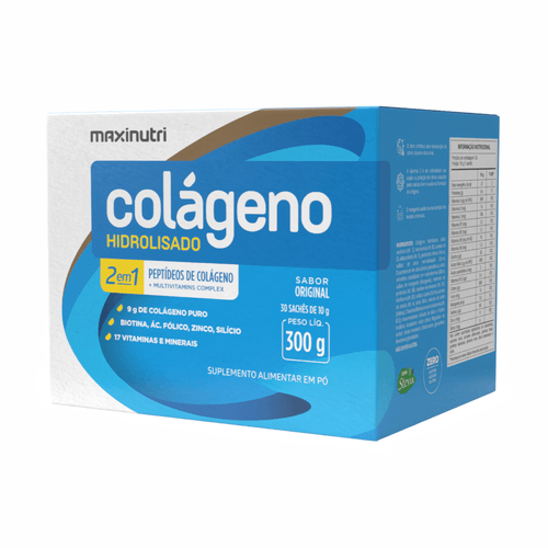 Colágeno Hidrolisado 2em1 Sachê - Original 30x10g Maxinutri