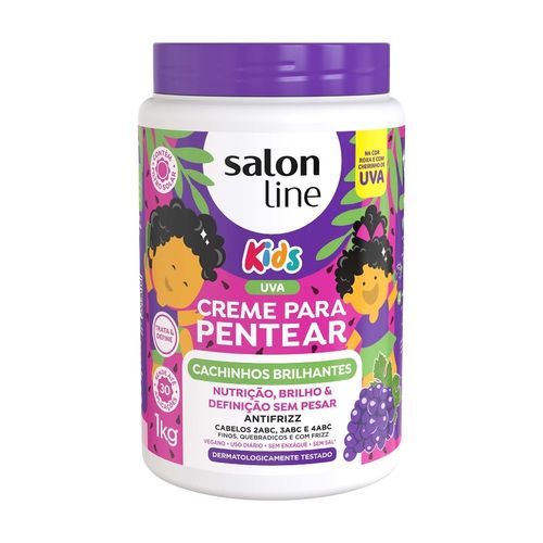 Creme para Pentear Salon Line Kids Cachinhos Brilhantes - Uva 1kg