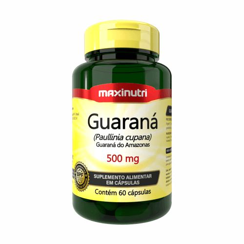 Guaraná 500Mg 60 Cápsulas Maxinutri