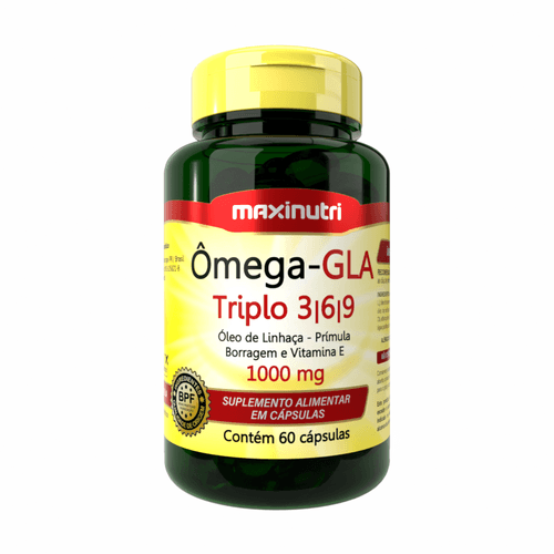 Ômega GLA 3 6 9 Linhaça Prímula Vitamina E 60Cáp - Maxinutri
