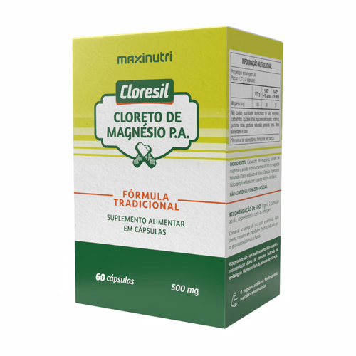 Cloresil (Cloreto De Magnésio P.A.) 500Mg 60 Cápsulas - Maxinutri