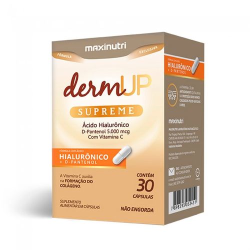 DermUP Supreme D-Pantenol e Ácido Hialurônico C/ 30 Cáps - Maxinutri