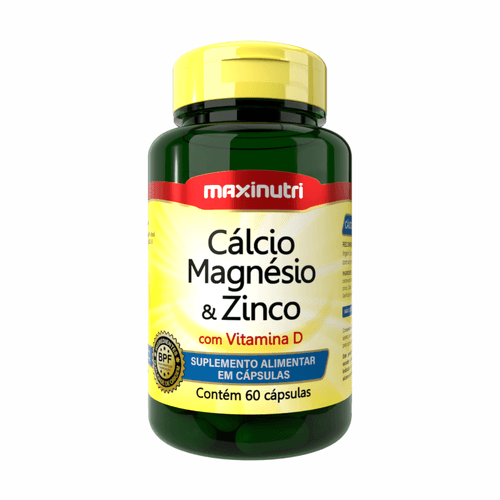 Cálcio Magnésio E Zinco 60Cáps - Maxinutri