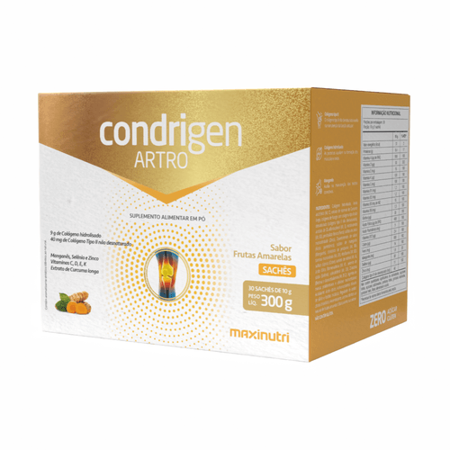 Condrigen Artro Colágeno Tipo 1 E 2 Sachê - Frutas Amarelas Maxinutri