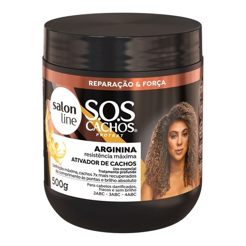 Ativador de Cachos SOS Cachos Arginina Reconstrução Salon Line 500g