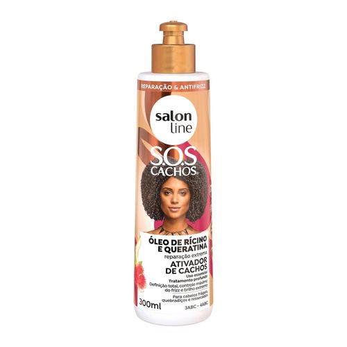 Ativador de Cachos SOS Cachos Rícino e Queratina 300ml - Salon Line