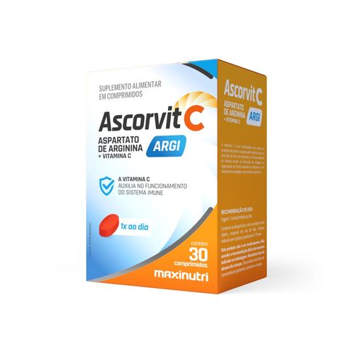 Ascorvit Arg 30cp Rev Vitamina C+Arginina - Maxinutri