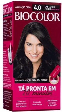 Tinta de Cabelo Biocolor Mini Kit Castanho Médio Nada Básico 4.0