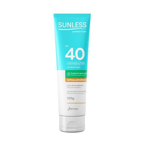 Protetor Solar Sunless 120G Fps 40 Hipoalergenico Farmax